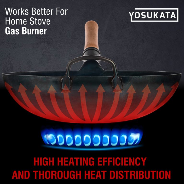 Yosukata 14-inch Pre-seasoned Blue Carbon Steel Wok