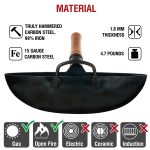 Small Yosukata 14-inch Pre-Seasoned Blue Carbon Steel Wok Round Bottomed