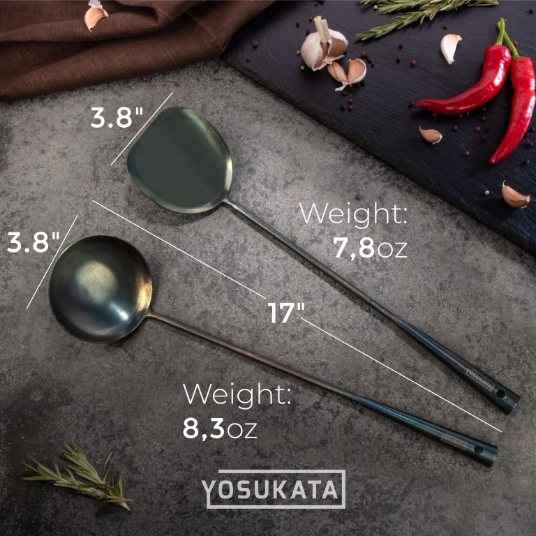 Yosukata 17’’ Iron Wok Spatula, Ladle and Chopsticks Set
