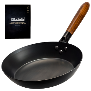 Yosukata Skillet Pan (10-inch, Black Carbon Steel, Pre-Seasoned)