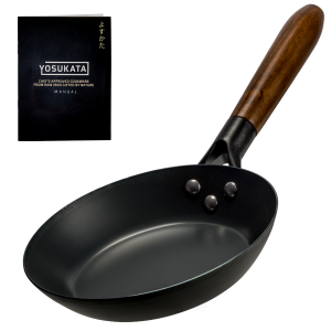 Yosukata Skillet Pan (7,9-inch, Black Carbon Steel, Pre-Seasoned)