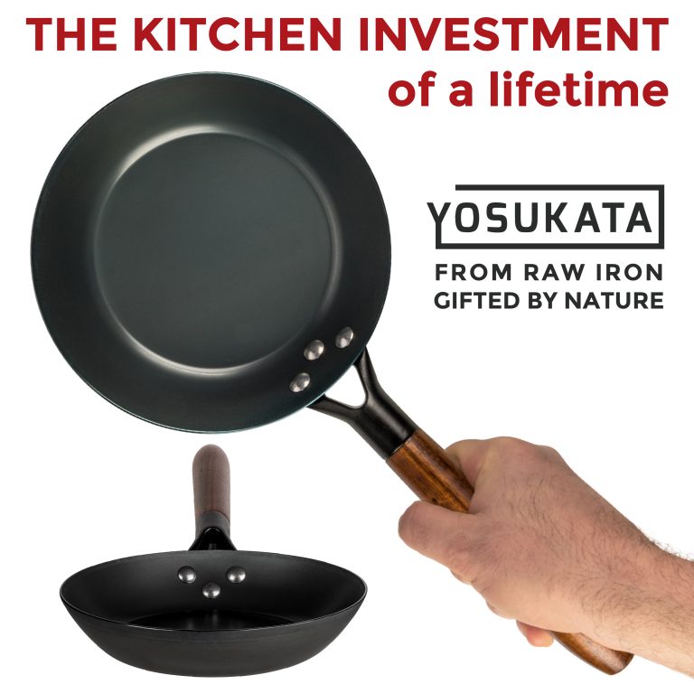 Yosukata 7,9-inch Pre-Seasoned Black Carbon Steel Skillet