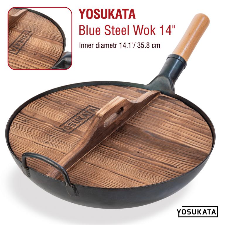 Yosukata 14-inch Wooden Wok Lid with Carbonized Finish