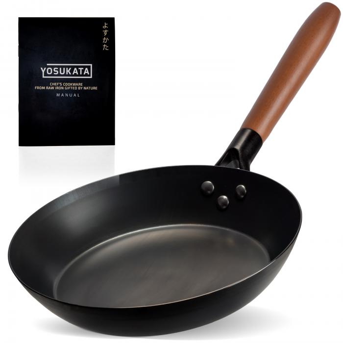 Yosukata Skillet Pan (10 1/4-inch, Black Carbon Steel, Pre-Seasoned)