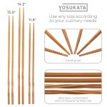 Small Yosukata Bamboo Chopsticks Reusable: 11,8, 13 and 14-inch (3 Pairs)