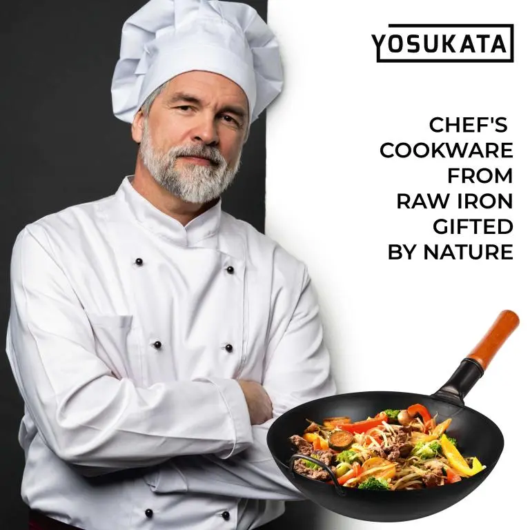 13,5-inch Pre-Seasoned Black Carbon Steel Wok Flat Bottomed
